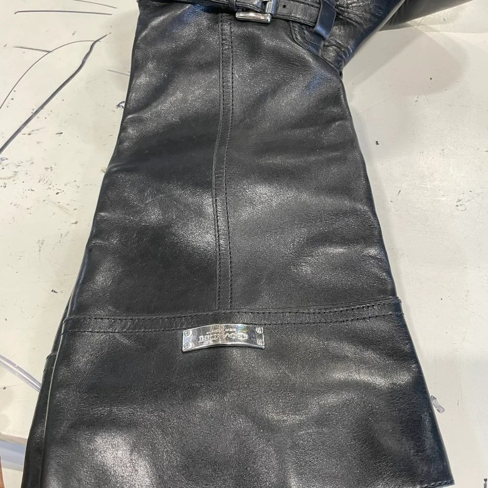 Coach women's black leather zipper knee high riding boots size 5.5
